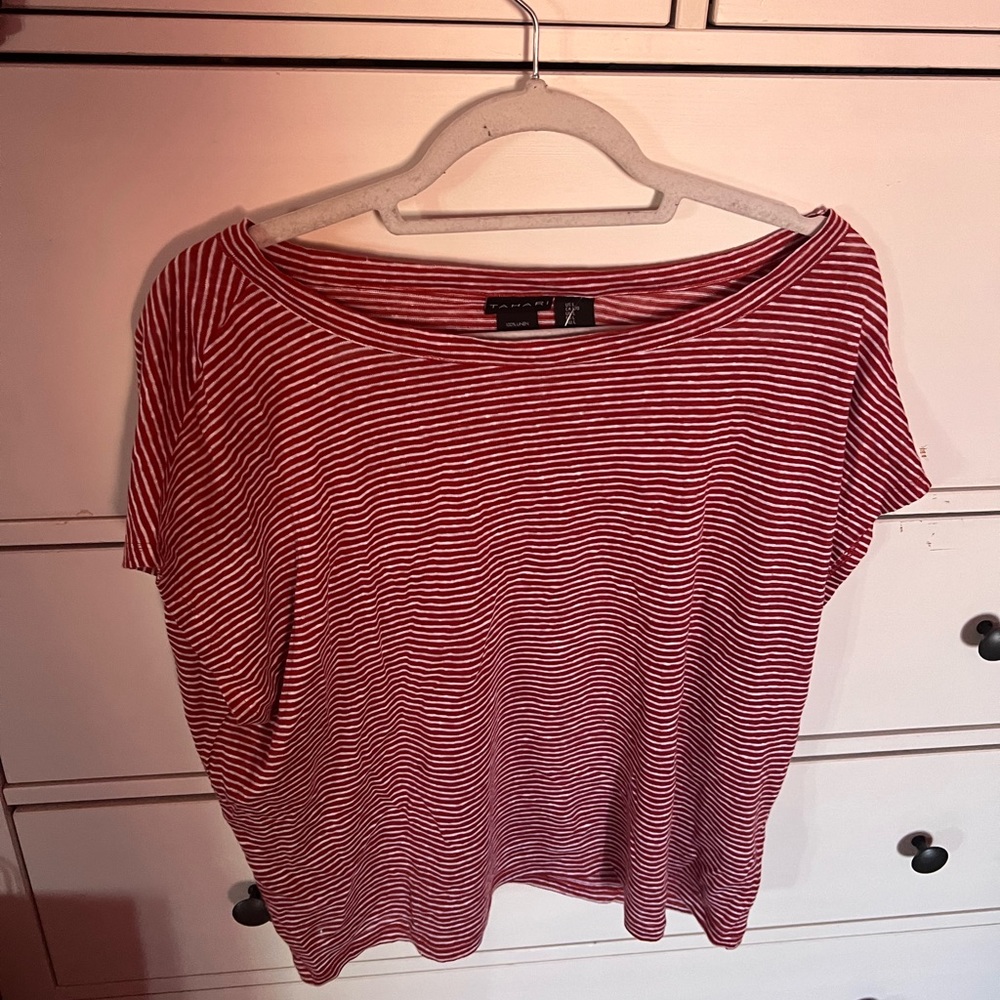 Summer Striped Red-Orange Top